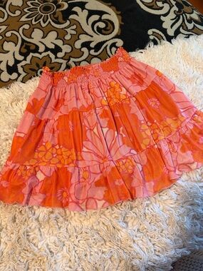 Show Me Your MuMu Pink & Orange Floral Mini Skirt